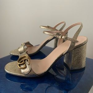 Gucci Galassia Platino Sandals (metallic gold)